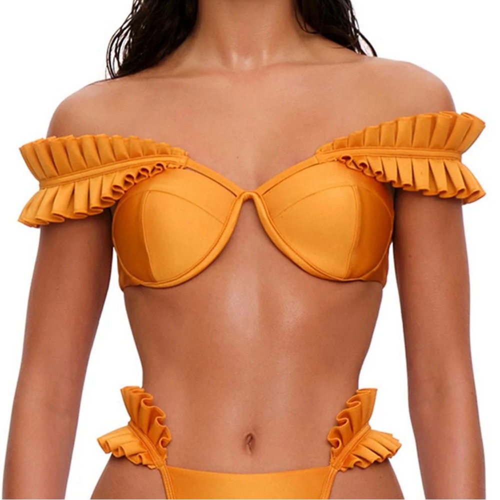 ANDREA IYAMAH Mulan Ruffle Bikini Peach